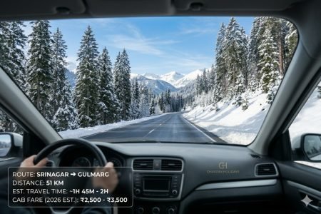 Srinagar to Gulmarg Distance: 51 km Route, Travel Time & Cab Fare 2026
